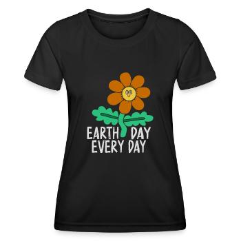 Tag der Erde: Alltägliches Umweltbewusstsein - Frauen Funktions-T-Shirt - Schwarz - Vorne - AI Model Female 172 light (172cm)
