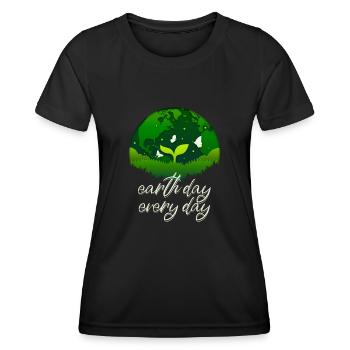Earth Day Everyday Environmental Awareness - Women's Functional T-Shirt - black - Front - AI Model Female 172 light (172cm)