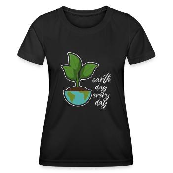 Earth Day Everyday Environmental Awareness - Women's Functional T-Shirt - black - Front - AI Model Female 172 light (172cm)