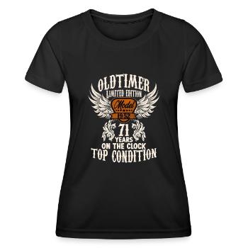 71 year old birthday outfit for classic car fans - Frauen Funktions-T-Shirt - Schwarz - Vorne - AI Model Female 172 light (172cm)