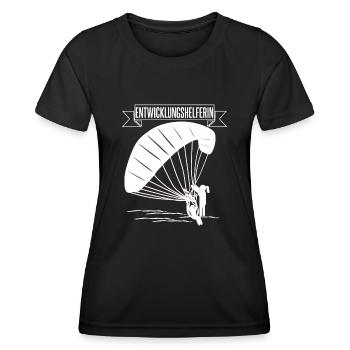 Gleitsegeln Paragliding Paragliderin - Frauen Funktions-T-Shirt - Schwarz - Vorne - AI Model Female 172 light (172cm)
