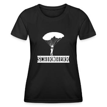 Fallschirmspringen Fallschirm Skydiving - Frauen Funktions-T-Shirt - Schwarz - Vorne - AI Model Female 172 light (172cm)