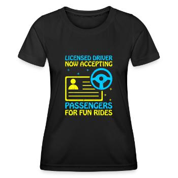 Permis de conduire passé Nouveau permis de conduire S - T-shirt sport Femme - noir - Devant - AI Model Female 172 light (172cm)