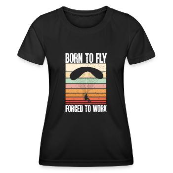 Paramoteur Parapente motorisé - T-shirt sport Femme - noir - Devant - AI Model Female 172 light (172cm)