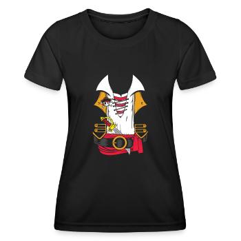 Lustiges Piraten-Dekor Faules Halloween - Frauen Funktions-T-Shirt - Schwarz - Vorne - AI Model Female 172 light (172cm)