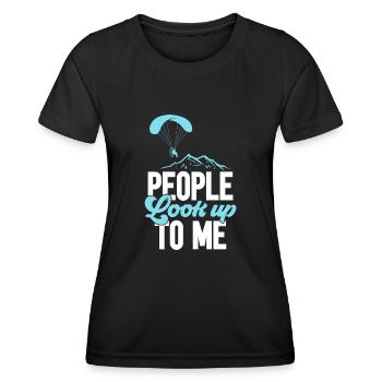 Paramoteur Parapente motorisé - T-shirt sport Femme - noir - Devant - AI Model Female 172 light (172cm)