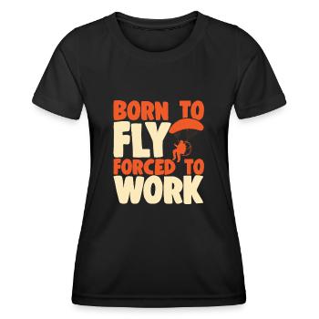 Paramoteur Parapente motorisé - T-shirt sport Femme - noir - Devant - AI Model Female 172 light (172cm)