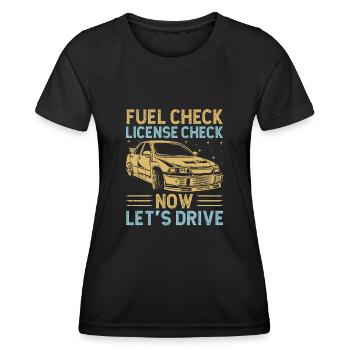 Permis de conduire passé Nouveau permis de conduire S - T-shirt sport Femme - noir - Devant - AI Model Female 172 light (172cm)