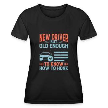 Driving License Passed New Driver Permit Driving S - Women's Functional T-Shirt - black - Front - AI Model Female 172 light (172cm)