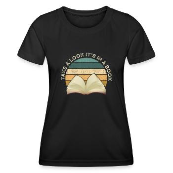 Jetez un coup d’œil C’est dans un rat de bibliothèque de lecture de livre - T-shirt sport Femme - noir - Devant - AI Model Female 172 light (172cm)