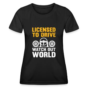 Driving License Passed New Driver Permit Driving S - Women's Functional T-Shirt - black - Front - AI Model Female 172 light (172cm)