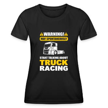 L’avertissement peut commencer spontanément, à propos de la course de camions - T-shirt sport Femme - noir - Devant - AI Model Female 172 light (172cm)