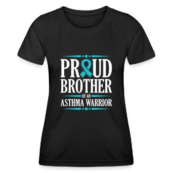 Stolzer Bruder Eines Asthma-kriegers Unterstützt - Frauen Funktions-T-Shirt - Schwarz - Vorne - AI Model Female 172 light (172cm)