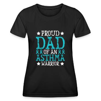 Stolzer Vater Eines Asthma-kriegers Unterstützt - Frauen Funktions-T-Shirt - Schwarz - Vorne - AI Model Female 172 light (172cm)