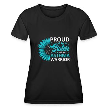 Stolze Schwester Eines Asthma-kriegers - Frauen Funktions-T-Shirt - Schwarz - Vorne - AI Model Female 172 light (172cm)