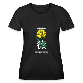 No Regrets Rose Backprint - T-shirt sport Femme - noir - Devant - AI Model Female 172 light (172cm)