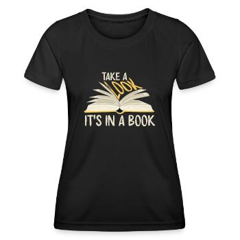 Jetez un coup d’œil C’est dans un rat de bibliothèque de lecture de livre - T-shirt sport Femme - noir - Devant - AI Model Female 172 light (172cm)