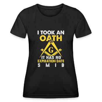 I Took An Oath Freemason Square Compass Shriner - Women's Functional T-Shirt - black - Front - AI Model Female 172 light (172cm)