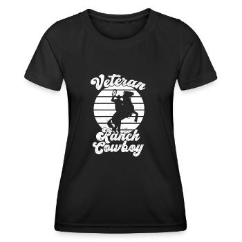 Rodeo Cowboy Veteran Ranch Cowboy - Frauen Funktions-T-Shirt - Schwarz - Vorne - AI Model Female 172 light (172cm)