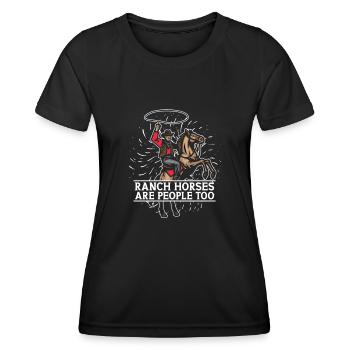 Rodeo Cowboy Lasso Ranch Cowboy - Women's Functional T-Shirt - black - Front - AI Model Female 172 light (172cm)