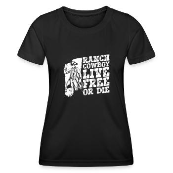 Rodeo Cowboy Ranch Cowboy - Frauen Funktions-T-Shirt - Schwarz - Vorne - AI Model Female 172 light (172cm)