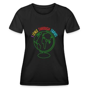 Reise Verreisen Flugreise Urlaub Ausflug - Frauen Funktions-T-Shirt - Schwarz - Vorne - AI Model Female 172 light (172cm)