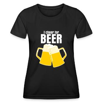 Fête de la bière Buveurs de bière Alcooliser Brasseurs de bière - T-shirt sport Femme - noir - Devant - AI Model Female 172 light (172cm)