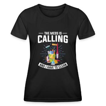 Aide domestique, femme de ménage, femme de ménage - T-shirt sport Femme - noir - Devant - AI Model Female 172 light (172cm)