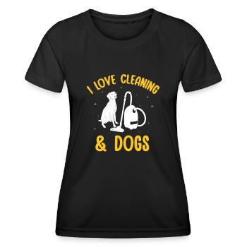 Aide domestique, femme de ménage, femme de ménage - T-shirt sport Femme - noir - Devant - AI Model Female 172 light (172cm)