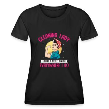 Aide domestique, femme de ménage, femme de ménage - T-shirt sport Femme - noir - Devant - AI Model Female 172 light (172cm)