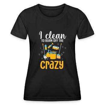 Domestic help, cleaner, housekeeper - Women's Functional T-Shirt - black - Front - AI Model Female 172 light (172cm)
