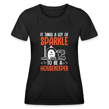 Domestic help, cleaner, housekeeper - Women's Functional T-Shirt - black - Front - AI Model Female 172 light (172cm)