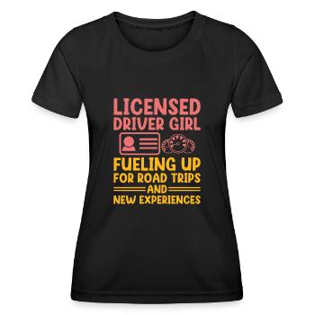 Driving License Passed New Driver Permit Driving S - Women's Functional T-Shirt - black - Front - AI Model Female 172 light (172cm)