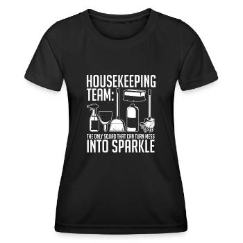Domestic help, cleaner, housekeeper - Women's Functional T-Shirt - black - Front - AI Model Female 172 light (172cm)
