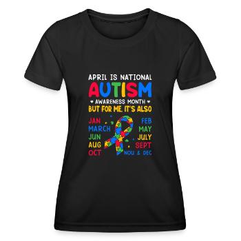 Autismus-Bewusstsein Autistisch Lustiges Autismus-Spektrum - Frauen Funktions-T-Shirt - Schwarz - Vorne - AI Model Female 172 light (172cm)