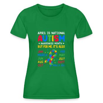 Autismus-Bewusstsein Autistisch Lustiges Autismus-Spektrum - Frauen Funktions-T-Shirt - Kelly Green - Vorne - AI Model Female 172 dark (172cm)