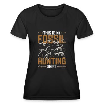 Paléontologue Fossiles Chasse Cadeau Paléontologie - T-shirt sport Femme - noir - Devant - AI Model Female 172 light (172cm)