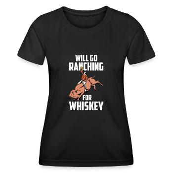 Rodeo Cowboy Whiskey Ranch Cowboy - Frauen Funktions-T-Shirt - Schwarz - Vorne - AI Model Female 172 light (172cm)