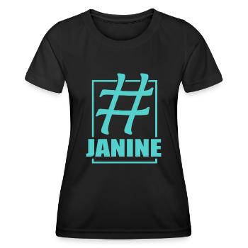 Gift for Janine - Women's Functional T-Shirt - black - Front - AI Model Female 172 light (172cm)
