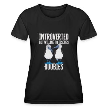 Blaufußtölpel Blue-footed Booby Seevogel - Frauen Funktions-T-Shirt - Schwarz - Vorne - AI Model Female 172 light (172cm)