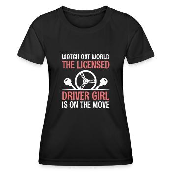 Driving License Passed New Driver Permit Driving S - Women's Functional T-Shirt - black - Front - AI Model Female 172 light (172cm)