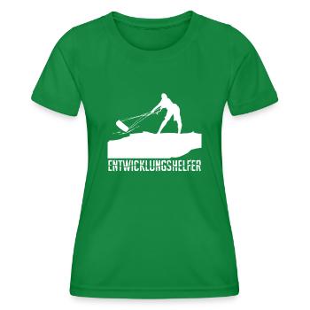 Kitesurfen verhedderte Leinen - Frauen Funktions-T-Shirt - Kelly Green - Vorne - AI Model Female 172 dark (172cm)