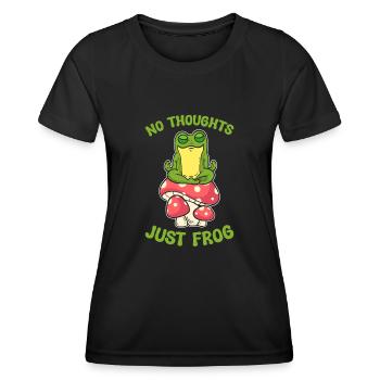 Keine Gedanken, nur Frosch - Frauen Funktions-T-Shirt - Schwarz - Vorne - AI Model Female 172 light (172cm)