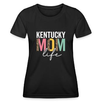 Kentucky Mama Leben Lustige Mama Leopard Kentucky Mama - Frauen Funktions-T-Shirt - Schwarz - Vorne - AI Model Female 172 light (172cm)