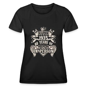 Birthday vintage 1935 88 years of a legend - Women's Functional T-Shirt - black - Front - AI Model Female 172 light (172cm)