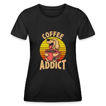 Coffee-dependent retro - Women's Functional T-Shirt - black - Front - AI Model Female 172 light (172cm)