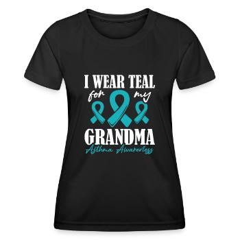 Ich Trage Teal Für Meine Oma Unterstützung Des - Frauen Funktions-T-Shirt - Schwarz - Vorne - AI Model Female 172 light (172cm)