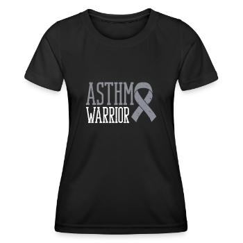 Asthma-krieger Asthmakrieger Wheezy - Frauen Funktions-T-Shirt - Schwarz - Vorne - AI Model Female 172 light (172cm)