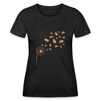 Cadeau amoureux des animaux pissenlit capybara - T-shirt sport Femme - noir - Devant - AI Model Female 172 light (172cm)