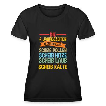 Die 4 Jahreszeiten In Deutschland - Frauen Funktions-T-Shirt - Schwarz - Vorne - AI Model Female 172 light (172cm)